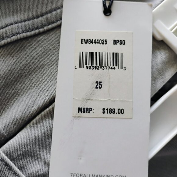 NWT 7 For All Mankind B (air) Women's Light Gray The Ankle Skinny Jeans Size 25 - Picture 13 of 16